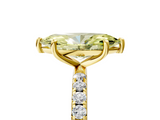 Yellow gold Fancy Yellow Marquise  Cut Diamond Pavé Band Solitaire with Four-Prong Setting_8