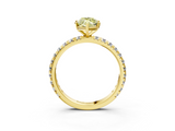 Yellow gold Fancy Yellow Marquise  Cut Diamond Pavé Band with Four-Prong Setting_3