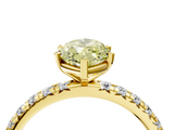 Yellow gold Fancy Yellow Marquise  Cut Diamond Pavé Band with Four-Prong Setting_4