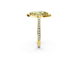 Yellow gold Fancy Yellow Marquise Cut Diamond Pavé Halo Ring with Four-Prong Setting_19