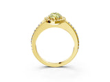 Yellow gold Fancy Yellow Marquise Cut Diamond Pavé Halo Ring with Four-Prong Setting_20