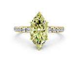 Yellow gold Fancy Yellow Marquise Cut Diamond Pavé Solitaire Engagement Ring with Four-Prong Setting_17