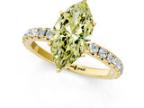 Yellow gold Fancy Yellow Marquise Cut Diamond Pavé Solitaire Engagement Ring with Four-Prong Setting_18