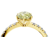 Yellow gold Fancy Yellow Marquise Cut Diamond Pavé Solitaire Engagement Ring with Four-Prong Setting_21