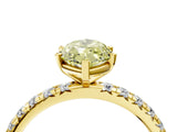 Yellow gold Fancy Yellow Marquise Cut Diamond Pavé Solitaire Ring with Round Band and Prong Setting_16