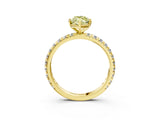 Yellow gold Fancy Yellow Marquise Cut Diamond Pavé Solitaire Ring with Round Band and Prong Setting_27