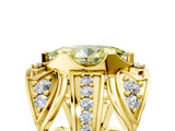 Yellow gold Fancy Yellow Marquise Cut Diamond Pave Art Deco Split Shank Ring with Four-Prong Setting_5