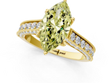 Yellow gold Fancy Yellow Marquise  Cut Diamond Pave Band with Four-Prong Setting_1