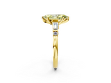Yellow gold Fancy Yellow Marquise  Cut Diamond Ring with Baguette Side Stones, Channel Set Band, and Four-Prong Setting_2