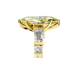 Yellow gold Fancy Yellow Marquise  Cut Diamond Ring with Baguette Side Stones, Channel Set Band, and Four-Prong Setting_29