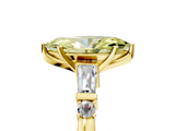 Yellow gold Fancy Yellow Marquise  Cut Diamond Ring with Baguette Side Stones, Channel Set Band, and Four-Prong Setting_5