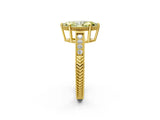 Yellow gold Fancy Yellow Marquise Cut Diamond Ring with Milgrain Pavé Band and Four-Prong Setting_22