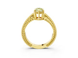 Yellow gold Fancy Yellow Marquise Cut Diamond Ring with Milgrain Pavé Band and Four-Prong Setting_23