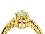 Yellow gold Fancy Yellow Marquise Cut Diamond Ring with Milgrain Pavé Band and Four-Prong Setting_24