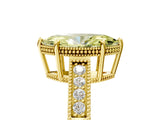 Yellow gold Fancy Yellow Marquise Cut Diamond Ring with Milgrain Pavé Band and Four-Prong Setting_25