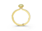 Yellow gold Fancy Yellow Marquise  Cut Diamond Ring with Pavé Band and Four-Prong Setting_3