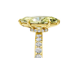 Yellow gold Fancy Yellow Marquise  Cut Diamond Ring with Pavé Band and Four-Prong Setting_5