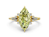 Yellow gold Fancy Yellow Marquise Cut Diamond Ring with Side Stones and Four-Prong Setting_41