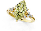 Yellow gold Fancy Yellow Marquise Cut Diamond Ring with Side Stones and Four-Prong Setting_42