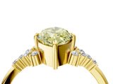 Yellow gold Fancy Yellow Marquise Cut Diamond Ring with Side Stones and Four-Prong Setting_45