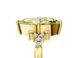 Yellow gold Fancy Yellow Marquise Cut Diamond Ring with Side Stones and Four-Prong Setting_46