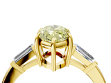 Yellow gold Fancy Yellow Marquise  Cut Diamond Ring with Tapered Baguette Side Stones in Four-Prong Setting_4