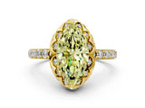 Yellow gold Fancy Yellow Marquise Cut Diamond Scalloped Halo Engagement Ring with Round Shared Prong Band_24