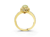 Yellow gold Fancy Yellow Marquise Cut Diamond Scalloped Halo Engagement Ring with Round Shared Prong Band_27