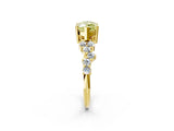 Yellow gold Fancy Yellow Marquise Cut Diamond Scattered Round Accent Ring with Prong Setting_14