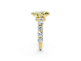 Yellow gold Fancy Yellow Marquise Cut Diamond Side Stone Engagement Ring with Four-Prong Setting_26