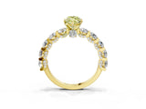 Yellow gold Fancy Yellow Marquise Cut Diamond Side Stone Engagement Ring with Four-Prong Setting_40
