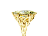 Yellow gold Fancy Yellow Marquise Cut Diamond Solitaire Celtic Knot Ring with Four-Prong Setting_22
