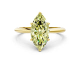 Yellow gold Fancy Yellow Marquise Cut Diamond Solitaire Engagement Ring with Classic Band and Four-Prong Setting_16