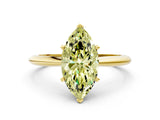 Yellow gold Fancy Yellow Marquise Cut Diamond Solitaire Engagement Ring with Classic Band and Four-Prong Setting_44
