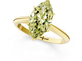 Yellow gold Fancy Yellow Marquise Cut Diamond Solitaire Engagement Ring with Classic Band and Four-Prong Setting_45