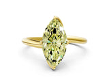 Yellow gold Fancy Yellow Marquise Cut Diamond Solitaire Engagement Ring with Four-Prong Setting and Classic Band_20