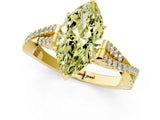 Yellow gold Fancy Yellow Marquise Cut Diamond Solitaire Engagement Ring with Twisted Pavé Band and Four-Prong Setting_45