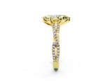 Yellow gold Fancy Yellow Marquise Cut Diamond Solitaire Engagement Ring with Twisted Pavé Band and Four-Prong Setting_46