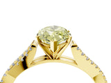 Yellow gold Fancy Yellow Marquise Cut Diamond Solitaire Engagement Ring with Twisted Pavé Band and Four-Prong Setting_48
