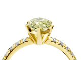 Yellow gold Fancy Yellow Marquise Cut Diamond Solitaire Pavé Engagement Ring with Round Band and Prong Setting_40