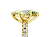 Yellow gold Fancy Yellow Marquise Cut Diamond Solitaire Pavé Engagement Ring with Round Band and Prong Setting_41