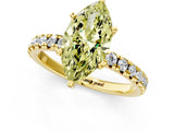 Yellow gold Fancy Yellow Marquise Cut Diamond Solitaire Pavé Engagement Ring with Round Band and Prong Setting_73