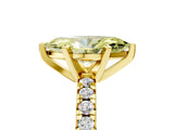 Yellow gold Fancy Yellow Marquise Cut Diamond Solitaire Pavé Engagement Ring with Round Band and Prong Setting_77