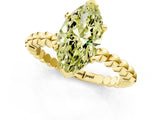 Yellow gold Fancy Yellow Marquise Cut Diamond Solitaire Ring with Beaded Band and Prong Setting_24