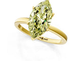 Yellow gold Fancy Yellow Marquise Cut Diamond Solitaire Ring with Classic Band and Four-Prong Setting_1