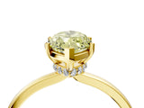 Yellow gold Fancy Yellow Marquise Cut Diamond Solitaire Ring with Classic Band and Four-Prong Setting_4