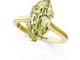Yellow gold Fancy Yellow Marquise Cut Diamond Solitaire Ring with Flower Prong Setting and Classic Band_13