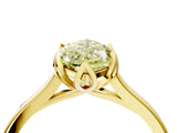 Yellow gold Fancy Yellow Marquise Cut Diamond Solitaire Ring with Flower Prong Setting and Classic Band_16