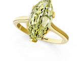 Yellow gold Fancy Yellow Marquise Cut Diamond Solitaire Ring with Flower Prong Setting and Classic Band_37