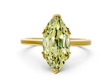 Yellow gold Fancy Yellow Marquise Cut Diamond Solitaire Ring with Flower Prong Setting and Classic Band_40